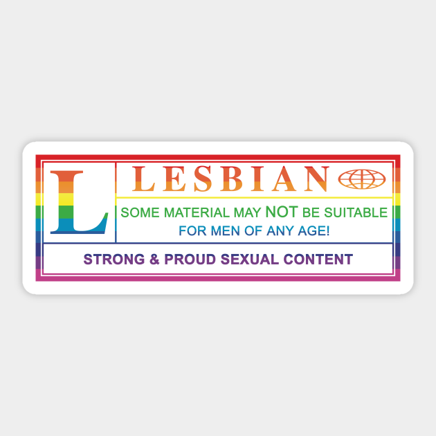 lesbian warning label - Lesbian Pride - Sticker | TeePublic